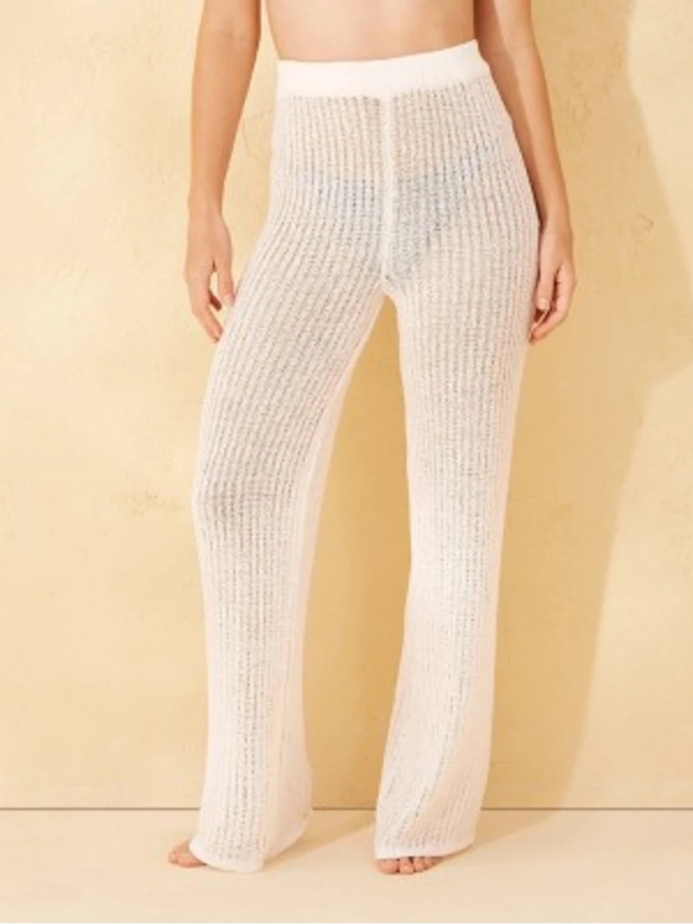 Shade & Shore White Sheer Knit Beach Coverup Pants